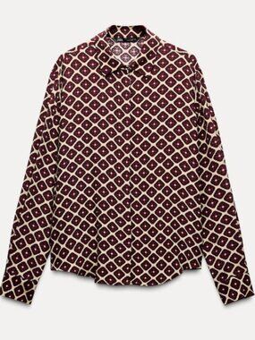 Zara Geometric Print Blouse XS/S